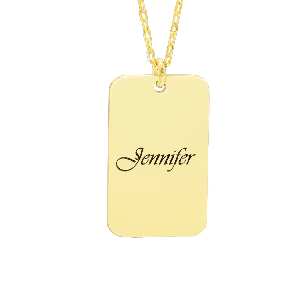 925 Sterling Silver Personalised Name Tag Necklace