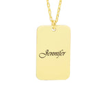 925 Sterling Silver Personalised Name Tag Necklace