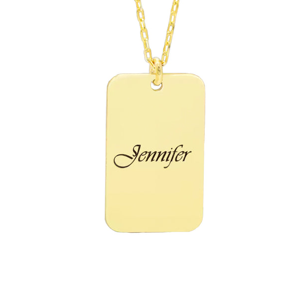 925 Sterling Silver Personalised Name Tag Necklace