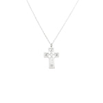 925 Sterling Silver Family Letters Cross Necklace