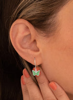 925 Sterling Silver Enamel Butterfly Earring