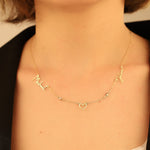 925 Sterling Silver Personalized Two Name Necklace With Heart