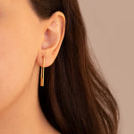 925 Sterling Silver Modern Rectangle Bar Earrings