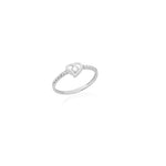 925 Sterling Silver Heart Ortasi Taş Ring Kenarlar Burgu