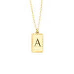 925 Sterling Silver Initial Tag Necklace