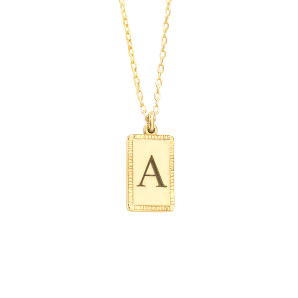 925 Sterling Silver Initial Tag Necklace