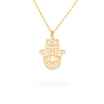 925 Sterling Silver Hand Of Hamsa Necklace
