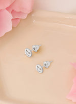 925 Sterling Silver Heart Eyes Studs