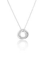 925 Sterling Silver Personalized Circles Necklace 2 Hoop