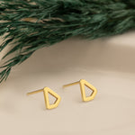 925 Sterling Silver Thick Triangle Earring