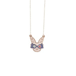 925 Sterling Silver Enamel Easter Bunny Necklace