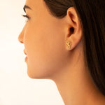 925 Sterling Silver Heart Four Leaf Clover Studs