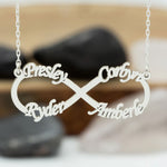 925 Sterling Silver Infinity Necklace With Names