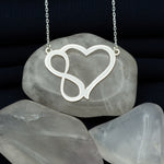 925 Sterling Silver Heart Infinity Necklace