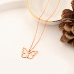 925 Sterling Silver Içi Boş Butterfly Necklace