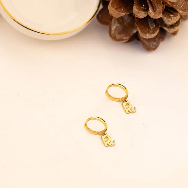 925 Sterling Silver Dangle Drop Initial Earrings