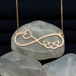 925 Sterling Silver Infinity Necklace With Hearts