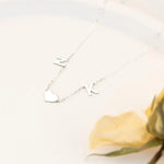 925 Sterling Silver İki Initial Letter Heart Halley Necklace