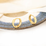 925 Sterling Silver Domed Kalin Hoop Earrings 14 Mm