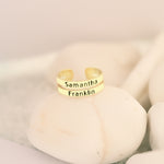 925 Sterling Silver Adjustable Two Name Ring