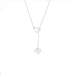 925 Sterling Silver Heart Y Necklace