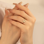 925 Sterling Silver Hand Hear Ring