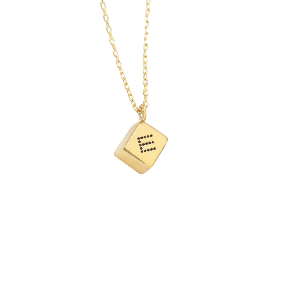 925 Sterling Silver Cube Dice Necklace