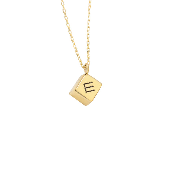 925 Sterling Silver Cube Dice Necklace