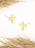 925 Sterling Silver Tiny Cross Earring