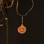 925 Sterling Silver Enamel Pumpkin Earrings,