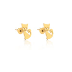 925 Sterling Silver Cat Studs,