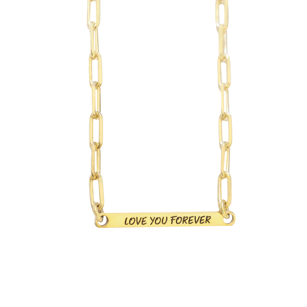 925 Sterling Silver Tag Necklace With Paperclip Chain