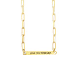 925 Sterling Silver Tag Necklace With Paperclip Chain