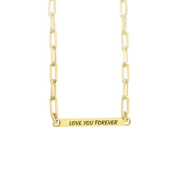 925 Sterling Silver Tag Necklace With Paperclip Chain
