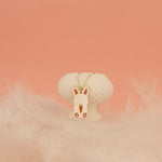 925 Sterling Silver Enamel Baby Rabbit Necklace