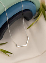 925 Sterling Silver Thin Chevron Necklace