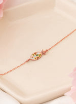 925 Sterling Silver Multicolored Fish Bracelet