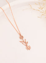 925 Sterling Silver Birth Flower Necklace,