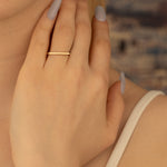 925 Sterling Silver Üstü Düz Bar Ring