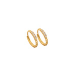 925 Sterling Silver Dört Taş Top Kabartmali Hoop Earrings 18 Mm