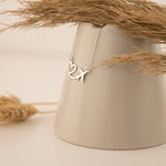 925 Sterling Silver Heart Uçak Necklace