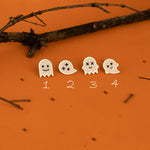 925 Sterling Silver Enamel Ghost Tiny Studs 1