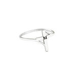 925 Sterling Silver Personalized Initial Cross Ring