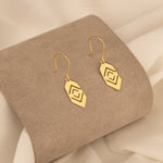 925 Sterling Silver 14K Solid Gold Diamond Shaped Hexagon Dangle
