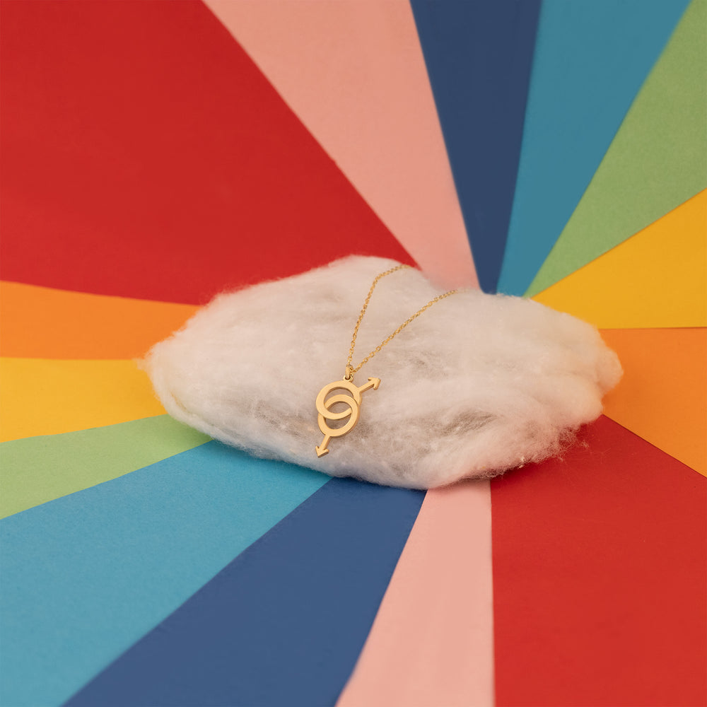 925 Sterling Silver Gay Symbol Necklace
