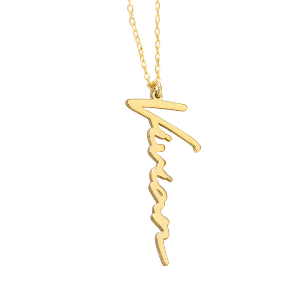 925 Sterling Silver Vertical Name Necklace