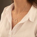 925 Sterling Silver Dörtgen Ring Tutucu Necklace