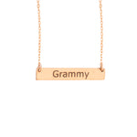 925 Sterling Silver Custom Engraved Bar Necklace