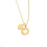 925 Sterling Silver Minimalist Heart And Coin Necklace