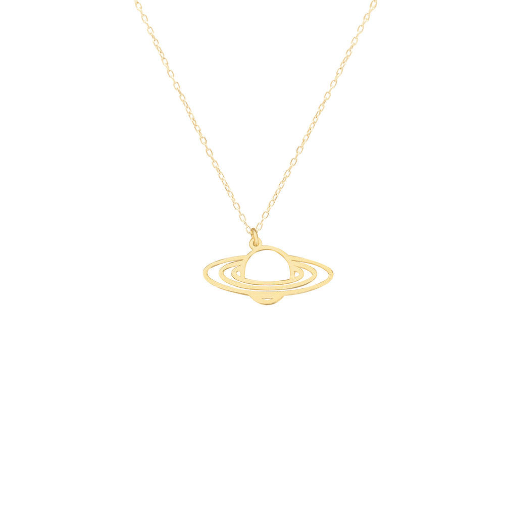 925 Sterling Silver Saturn Necklace